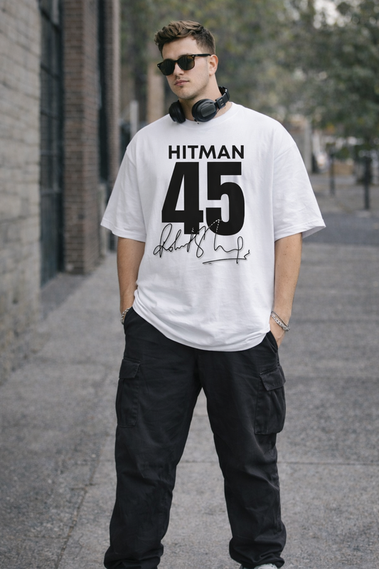 Hitman 45 – Premium White Oversized T-Shirt