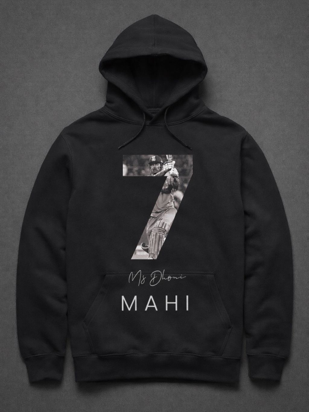 MS Dhoni “MAHI” Black Hoodie