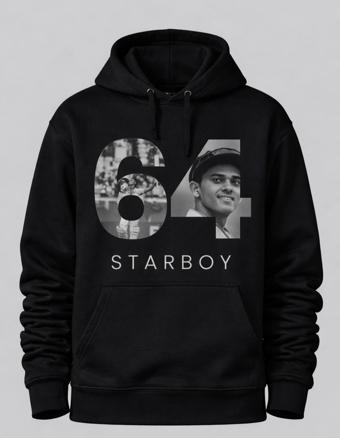 Yashasvi Jaiswal “64 – Starboy” Black Hoodie